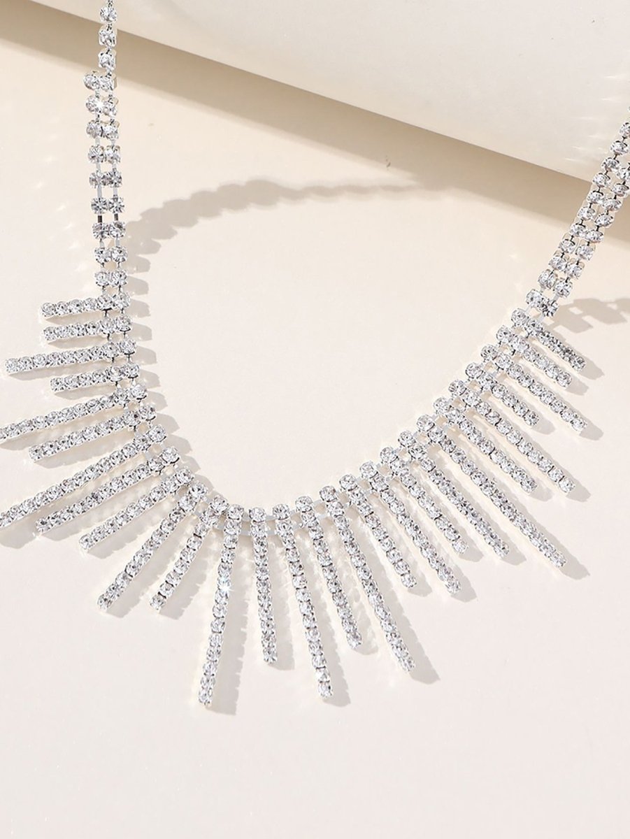 Tassel Necklace Earrings Pendant Two Piece Set - KissProm