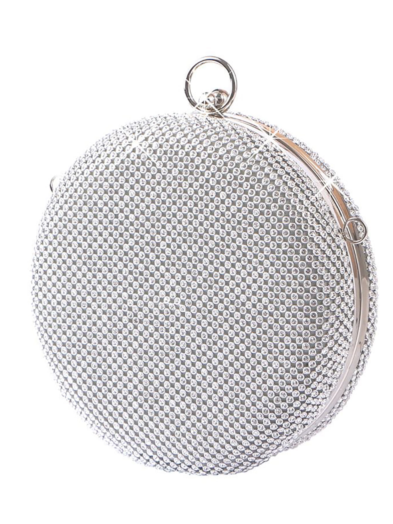 Silver Exquisite Round Party Handbag