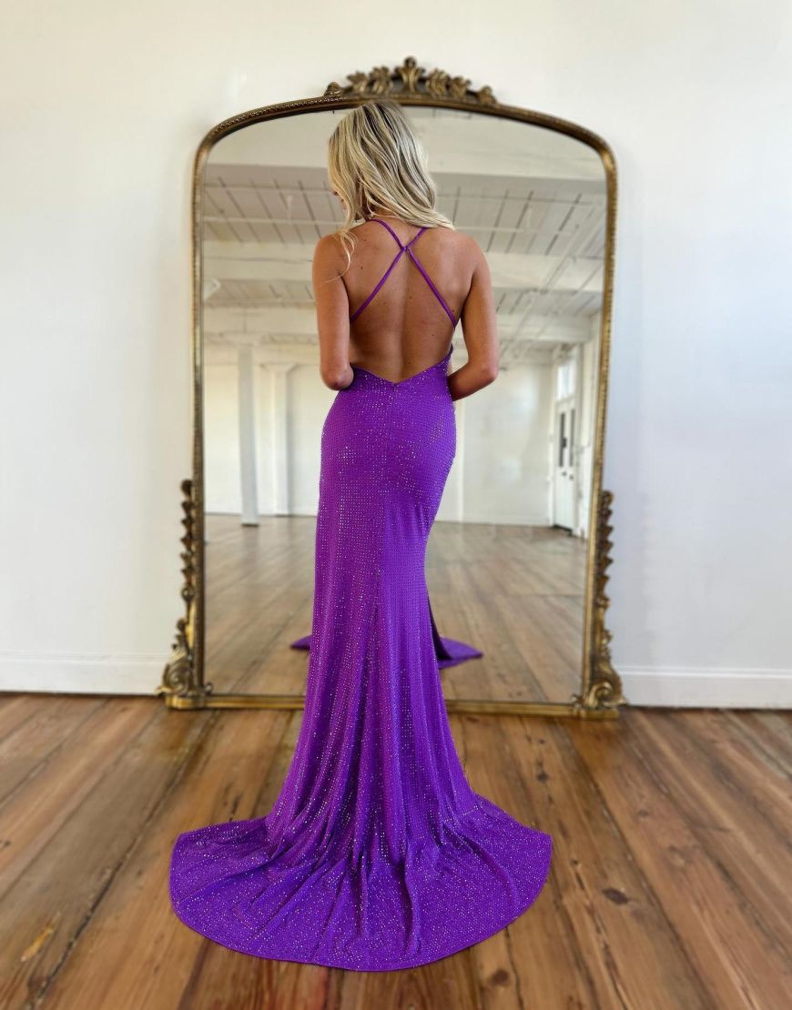 Daniella |Mermaid Deep V-Neck Sequins Prom Dress With Slit