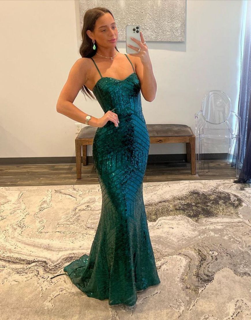 Dorothy |Mermaid Spaghetti Straps Sequin Prom Dress