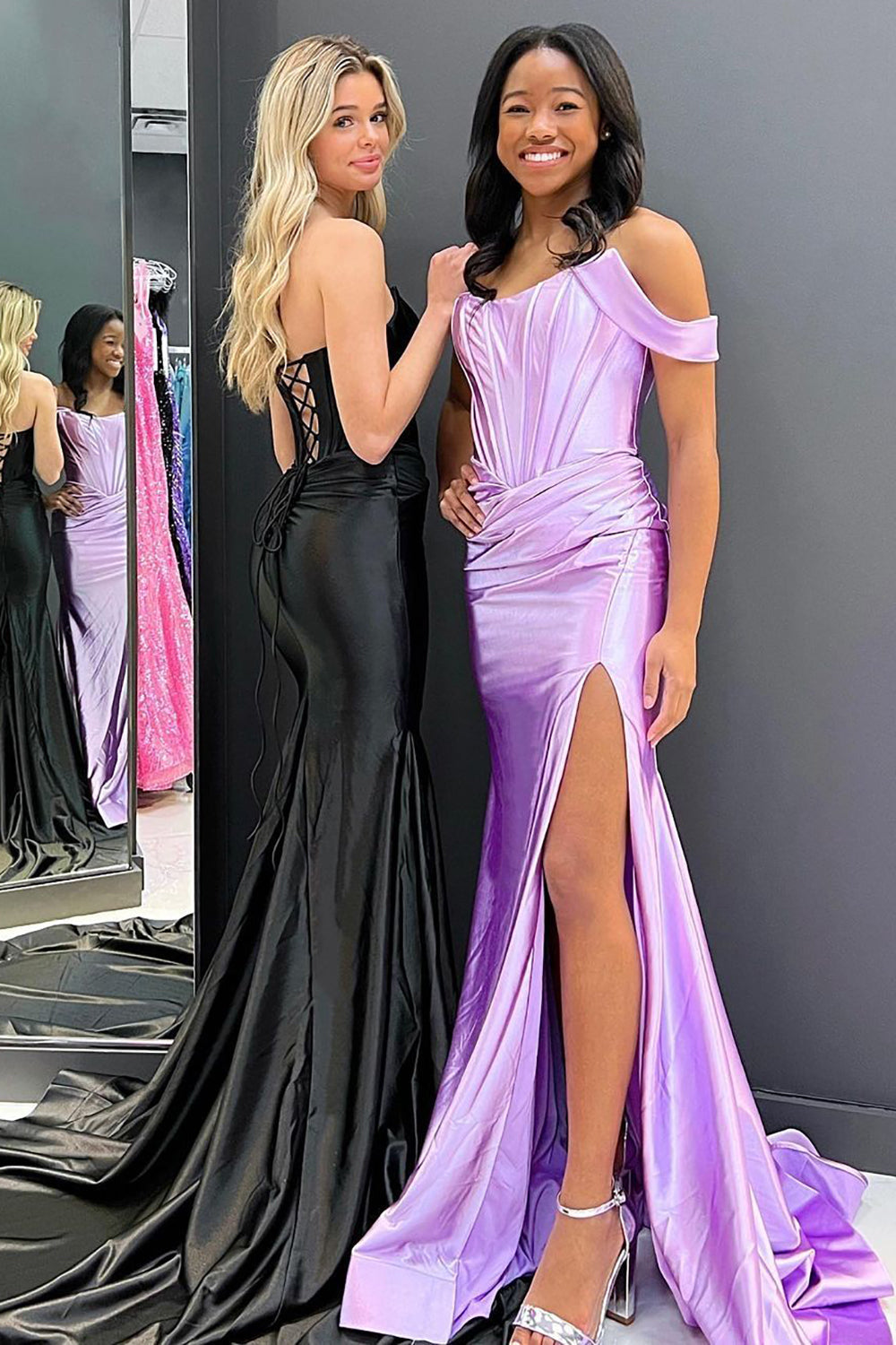Georgia |Mermaid Off the Shoulder Corset Prom Dress with Slit