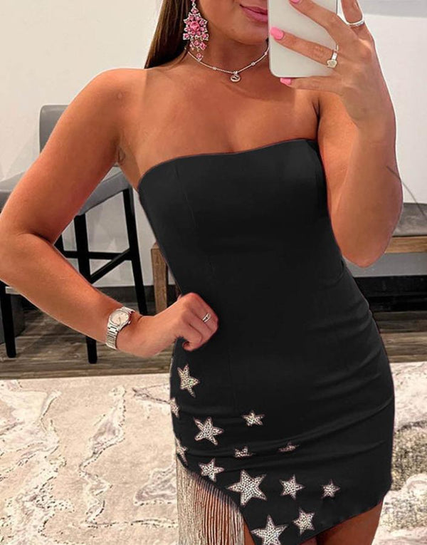 Helene |Sheath Strapless Satin Homecoming Dress