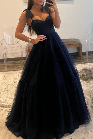Skyler |A - line Sweetheart Dot Tulle Prom Dress - KissProm