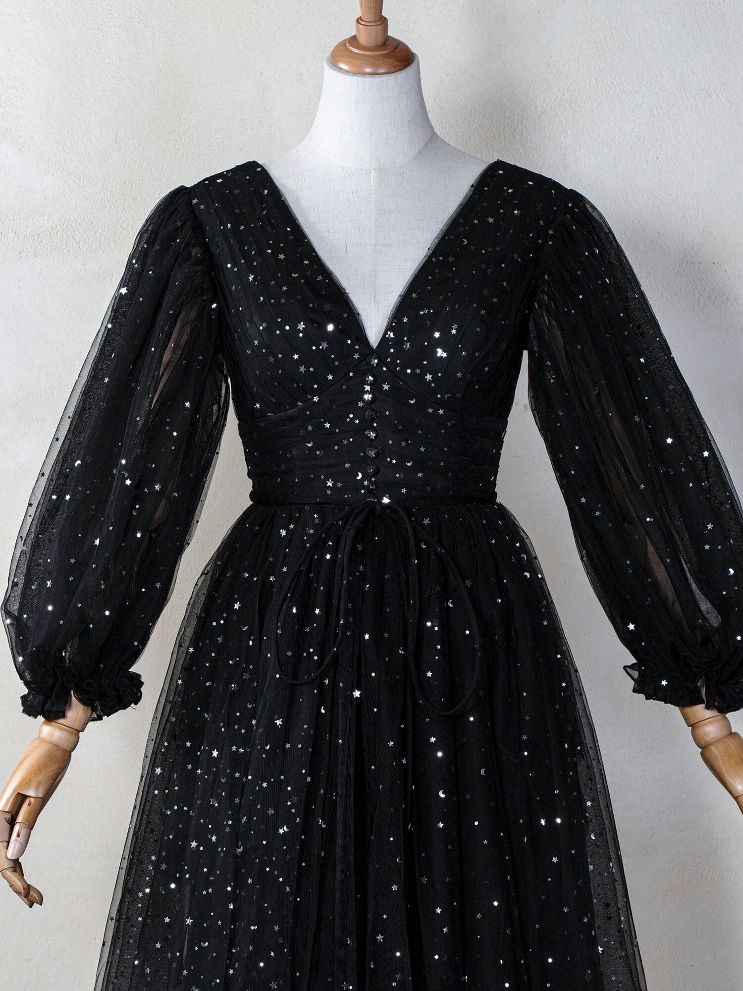 Starry Night V-Neckline Dress
